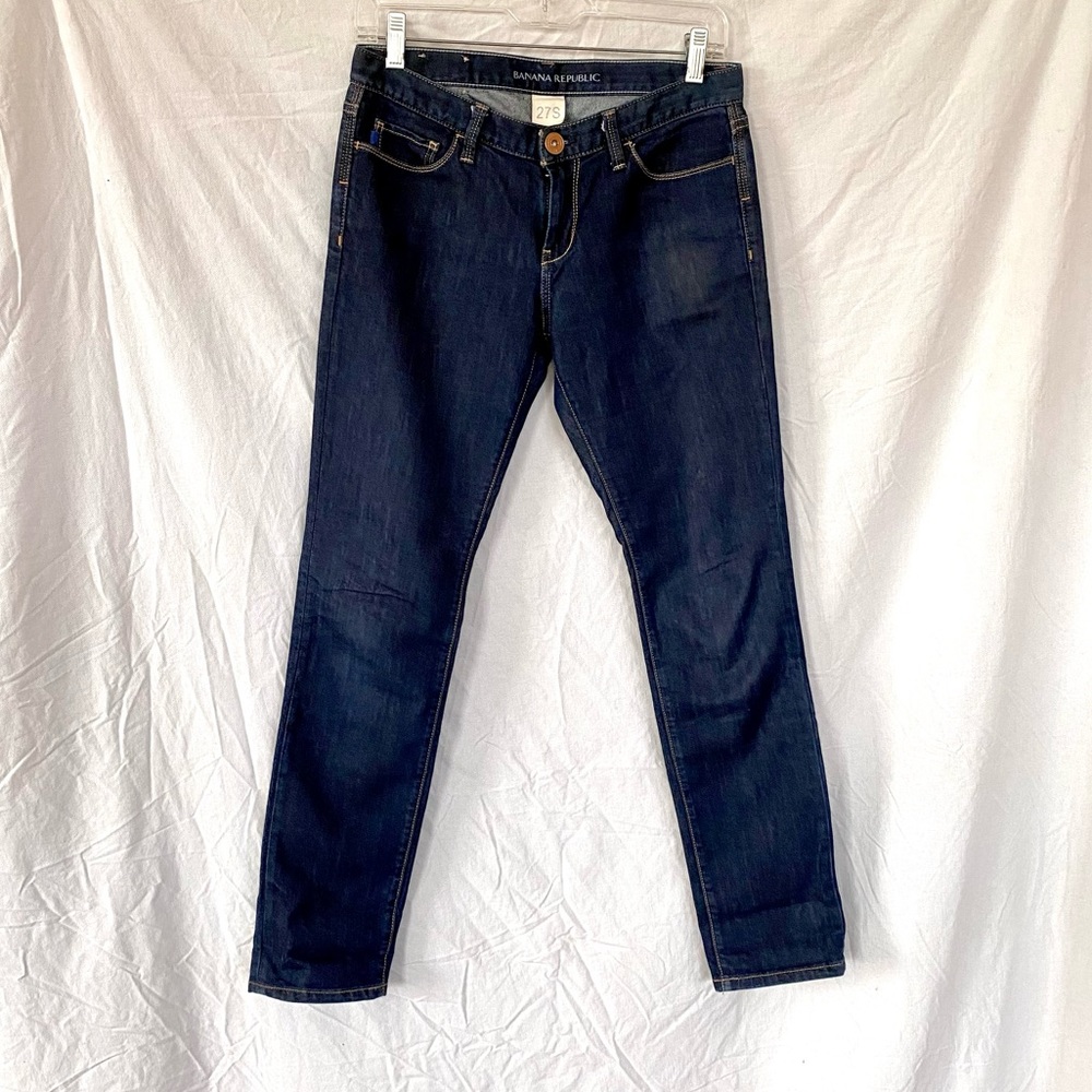Banana Republic Straight Leg Dark Wash Jeans, Size 27S